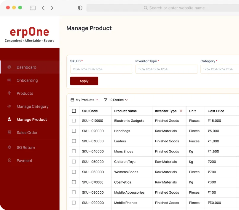 erp one website